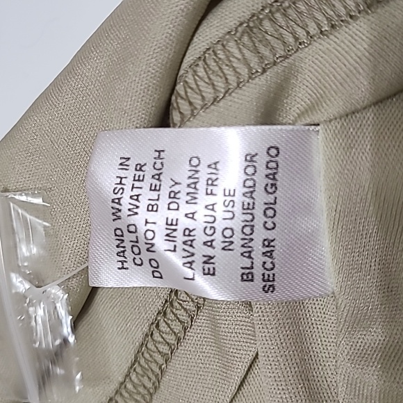 ENTRO‎ Women's Olive Green Short Sleeve Floral Mini Dress - Size L NEW WITH TAGS - Picture 10 of 11